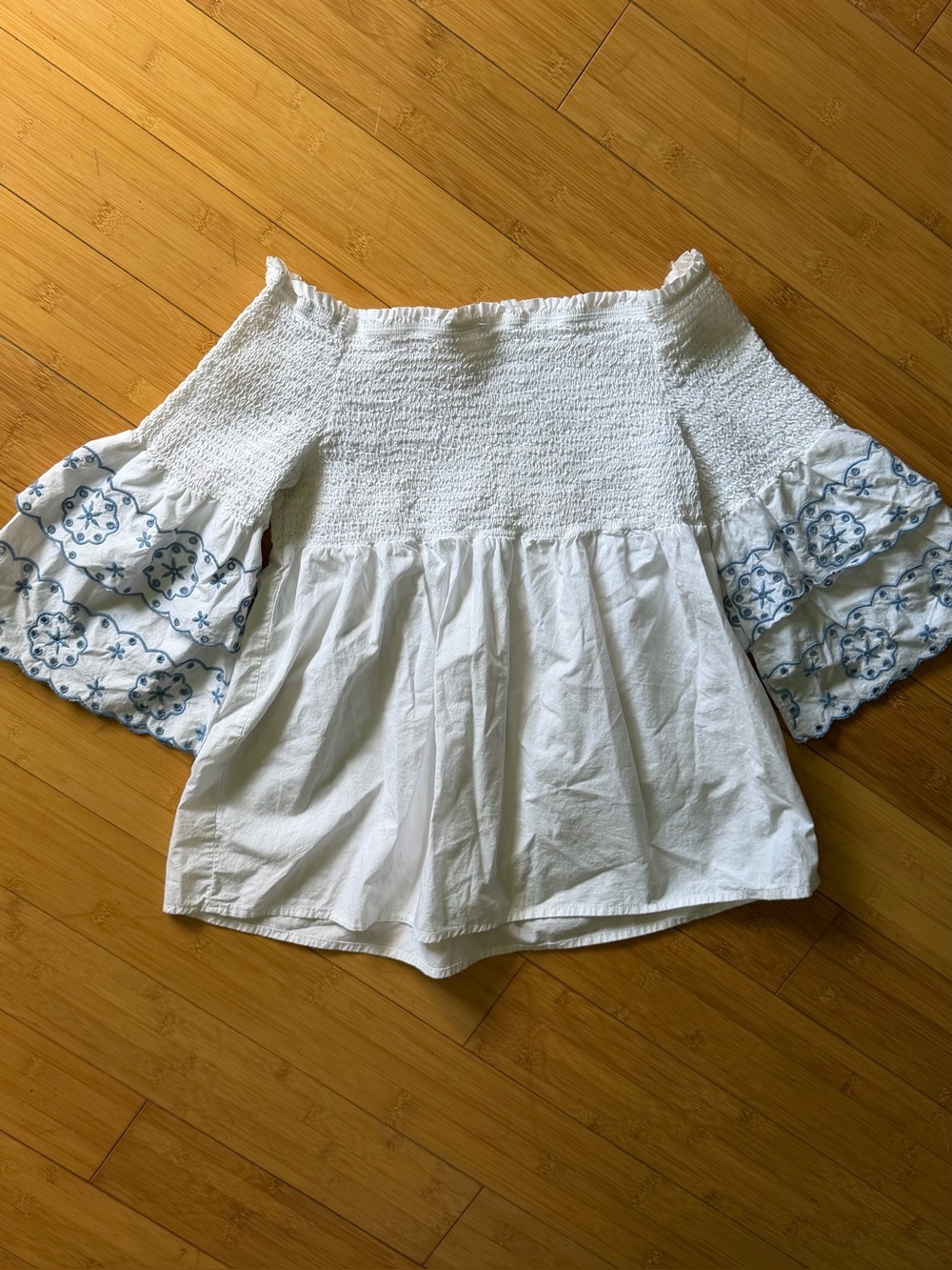 Italian Summer White Embroidered Peasant Top | Mediterranean Vacation Style